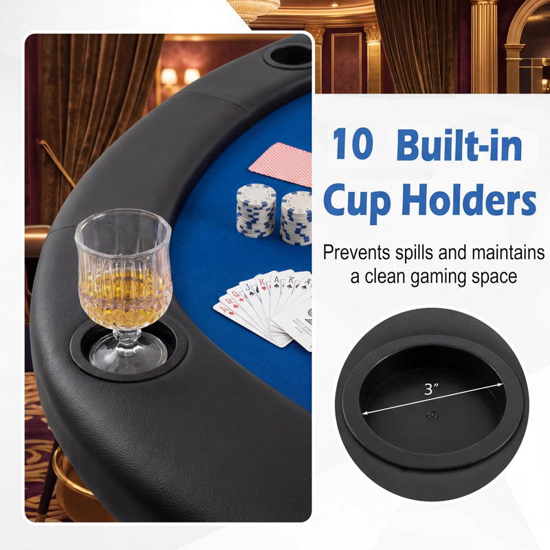 Load image into Gallery viewer, Goplus 84"x42" Foldable Poker Table Top for 10 Players w/Cup Holders
