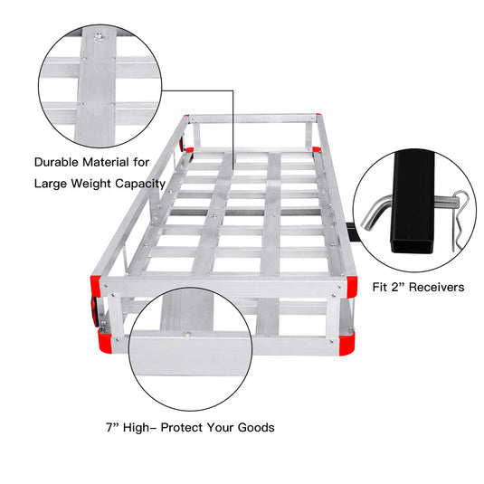 Aluminum Luggage Basket Rack - Goplus