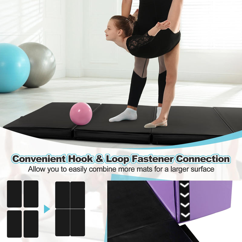 Load image into Gallery viewer, Folding Tumbling Mat with Carry Handles, Hook &amp; Loop Fasteners - Goplus
