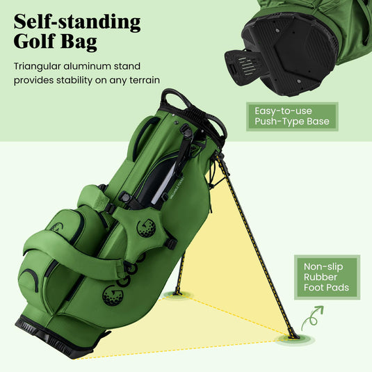 Goplus Golf Stand Bag with 8-Way Top Dividers Rain Hood 5 Pockets