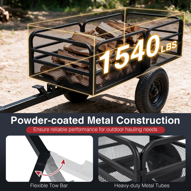 Load image into Gallery viewer, Goplus 1540 LBS Capacity 17.6 Cu. Ft Heavy Duty Metal Dump Cart Trailer
