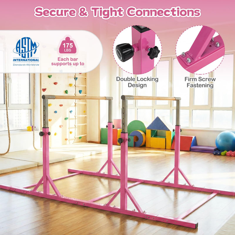 Load image into Gallery viewer, Goplus Junior Gymnastic Parallel Bars with 13-Level 33"-57" Adjustable Heights &amp; 6-Level Adjustable Width
