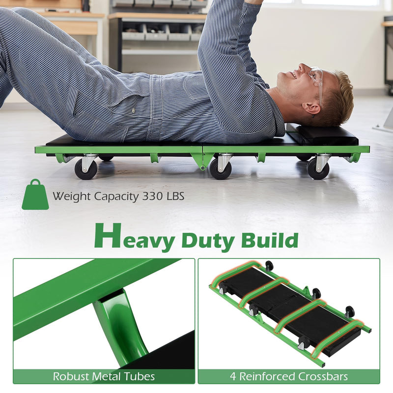 Load image into Gallery viewer, Goplus Foldable Mechanic Creeper with 360° Swivel Wheels | 330 lbs Heavy Duty Garage Creeper
