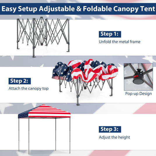 Goplus Pop-Up Canopy Tent 8.2' x 8.2' Instant Folding Shelter w/Carry Bag