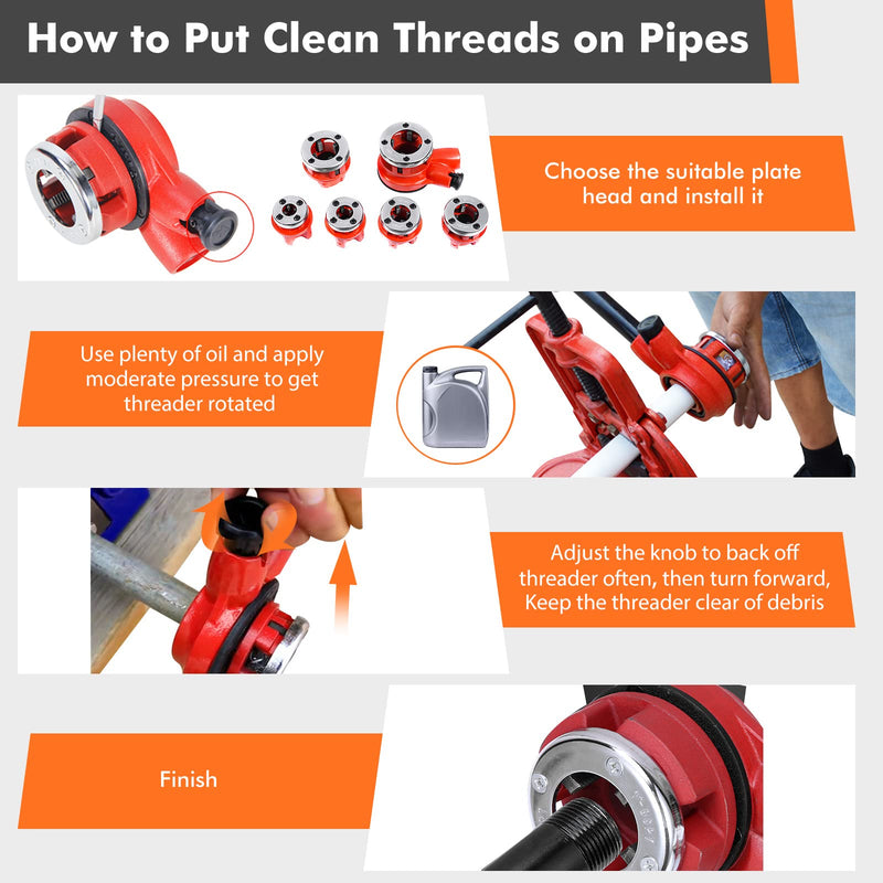 Load image into Gallery viewer, Goplus Ratchet Pipe Threader Kit Ratcheting Pipe Threading Tool Set
