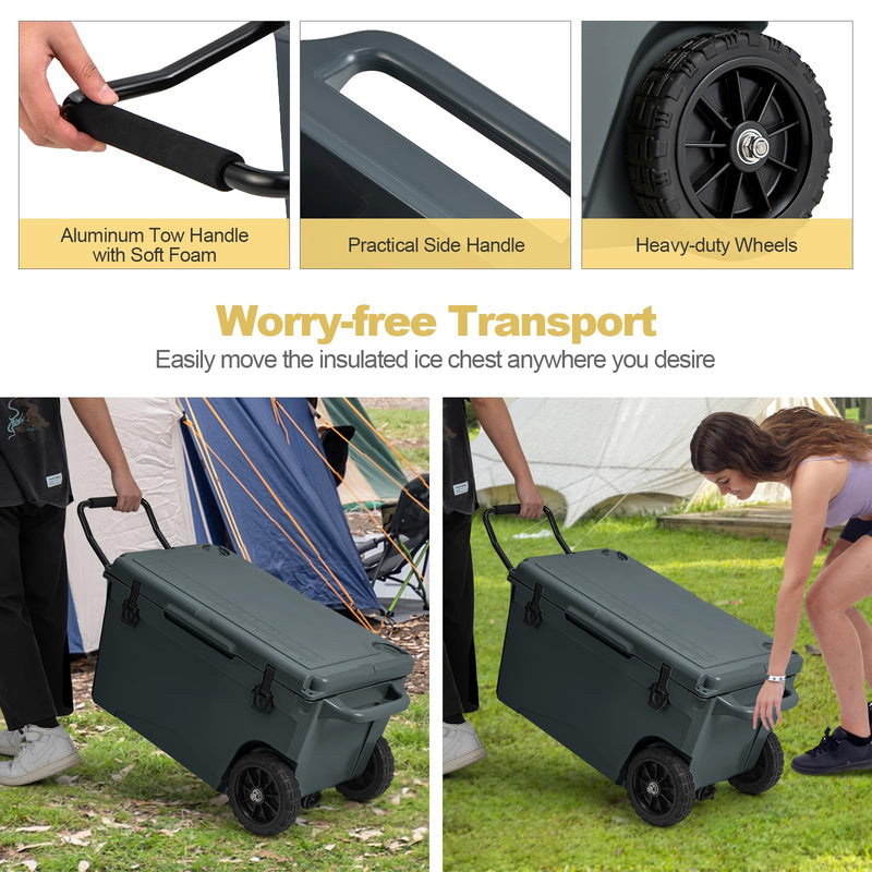 Load image into Gallery viewer, Goplus Cooler, Portable Ice Chest with All-Terrain Wheels
