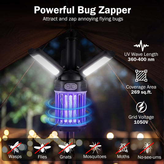 Goplus Outdoor Trap with Foldable Camping Lantern USB-C Rechargeable Electric Night Light