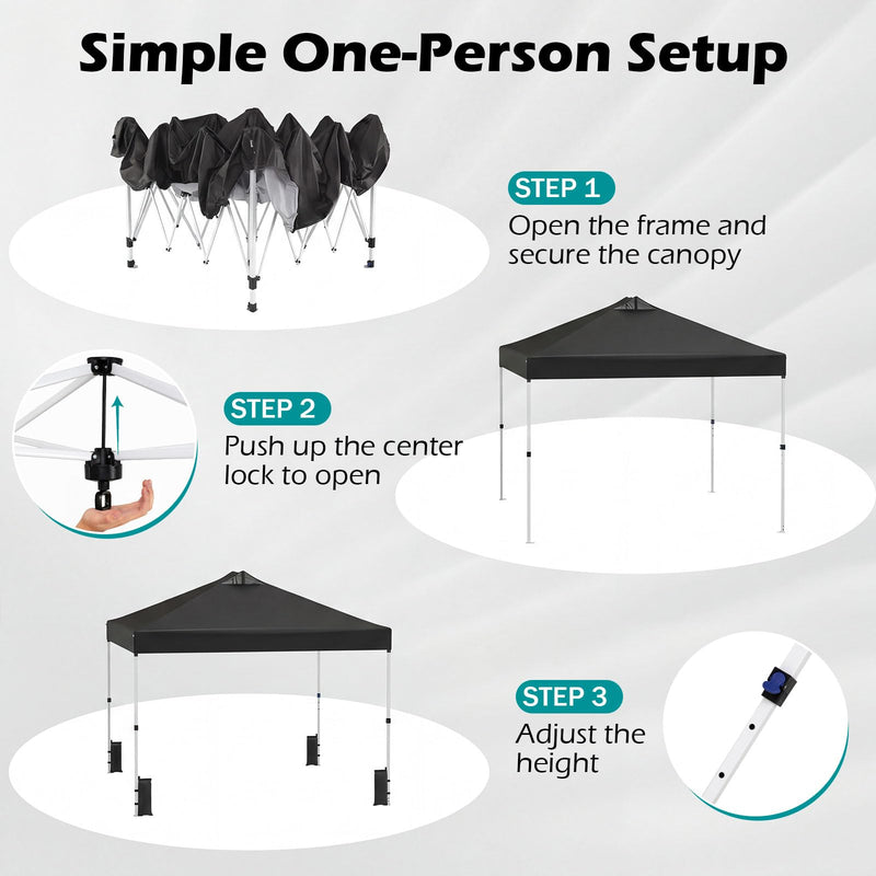 Load image into Gallery viewer, Goplus 10 x 10 FT Pop up Canopy Tent w/ 1 Button Push Sandbags &amp; Roller Bag
