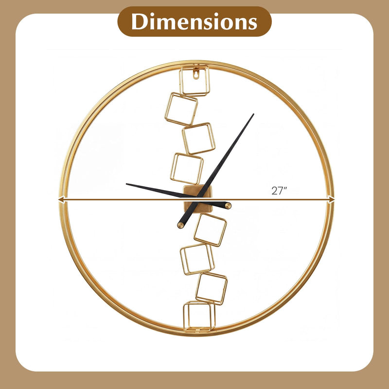 Load image into Gallery viewer, Goplus 27" Nordic Style Big Metal Wall Clock Battery-Operated Wall Decoration for Living Room
