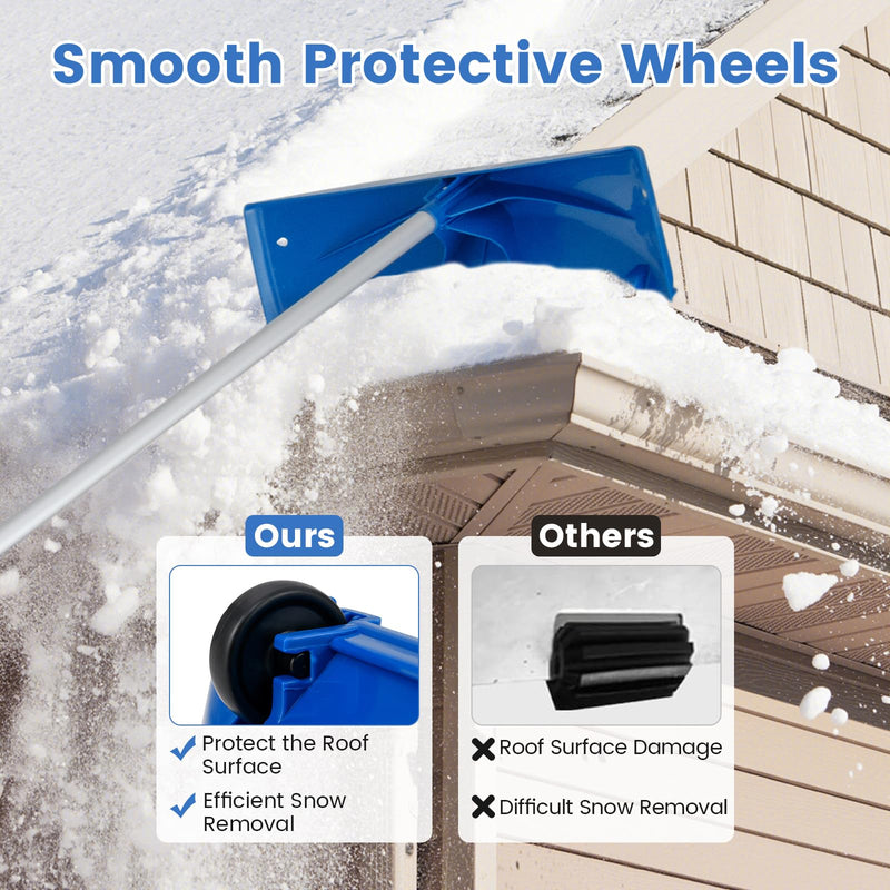 Load image into Gallery viewer, Goplus 3.4-20 FT Extendable Snow Removal Tool with 24" Wide Blade &amp; Wheels
