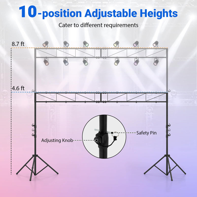 Load image into Gallery viewer, Goplus Lighting Truss System with 12 Lights Hold 110LBS Capacity
