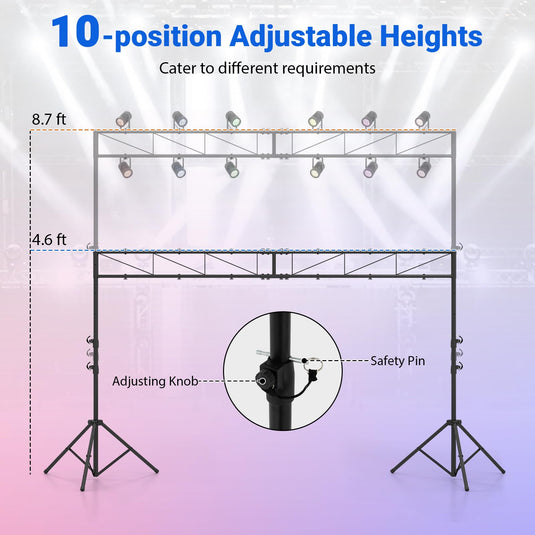 Goplus Lighting Truss System with 12 Lights Hold 110LBS Capacity