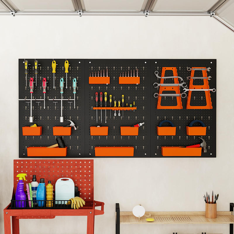 Load image into Gallery viewer, Goplus Pegboard Wall Organizer with Hammer Racks Tool Holders &amp; Hooks
