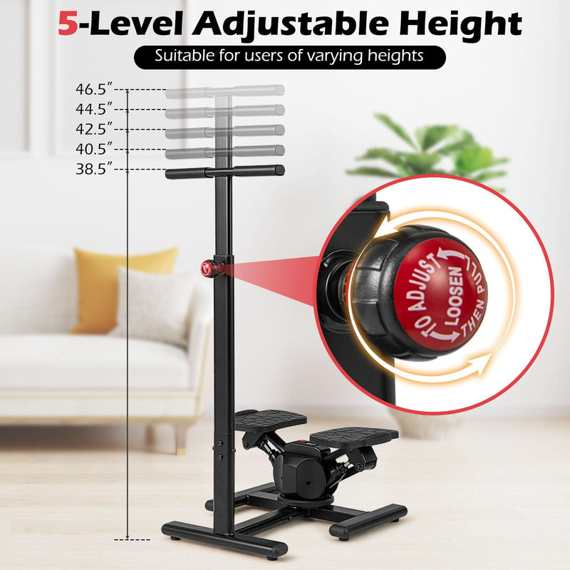 Load image into Gallery viewer, Goplus 2 in 1 Twist Stepper with Handlebar Waist Twister Platform &amp; LCD Monitor
