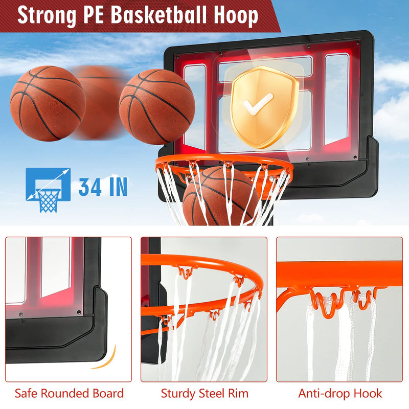 Load image into Gallery viewer, Goplus Portable Basketball Hoop, Basketball Goal with 4.3 FT-8.2 FT Adjustable Height

