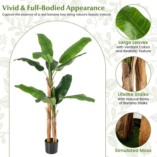 Goplus 5.5 FT Tall Artificial Banana Tree