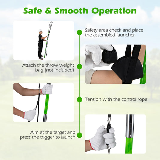 Goplus Arborist Throw Line Launcher Rope Launcher for Tree Work