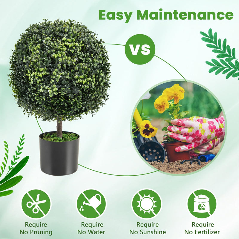 Load image into Gallery viewer, Goplus 22&quot; Artificial Boxwood Topiary Ball Tree
