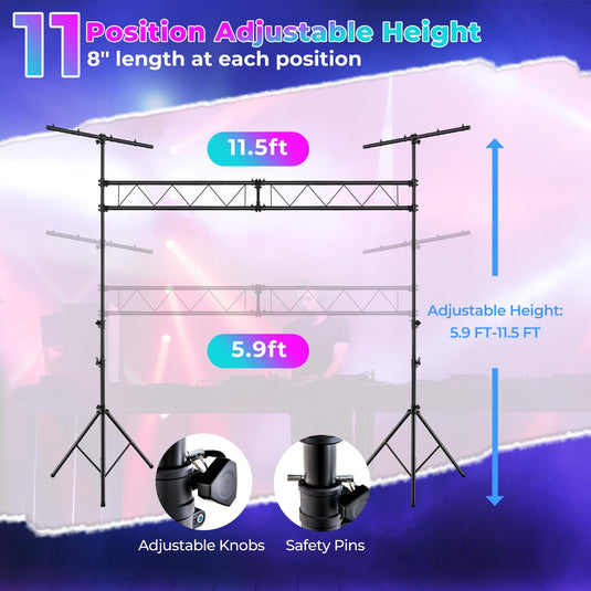 Goplus DJ Light Stand, 14FT Lighting Truss System with 32 Lights Hold 220LBS Capacity