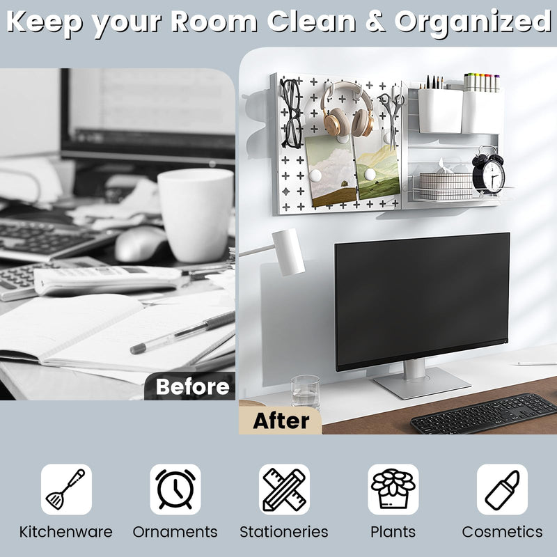 Load image into Gallery viewer, Goplus Peg Board, Metal Pegboard Kit with 2 Pegboard Panels
