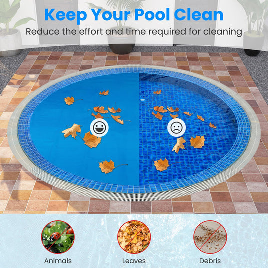 Goplus 8FT /  12FT Round Solar Pool Cover | Heavy-Duty Thermal Insulating Bubble Wrap Cover