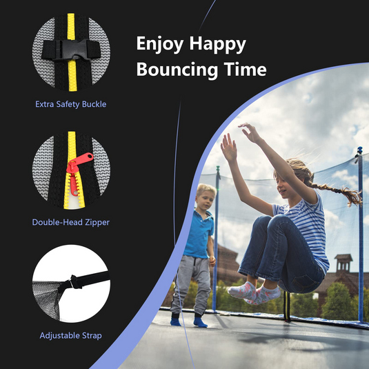 Goplus Trampoline Safety Net for 8FT 10FT 12FT 14FT 15FT 16FT Round Frame Trampoline, Weather-Resistant