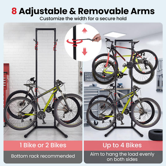 Goplus 4 Bike Storage Rack Indoor Freestanding Bike Rack for Garage