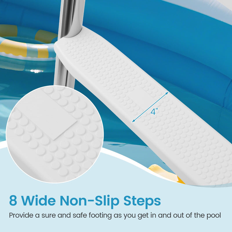 Load image into Gallery viewer, Goplus 4-Step Steel Frame Above Ground Swimming Pool Ladder for 55&quot; Pool Wall Heights
