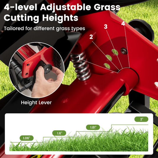 Goplus 14 Inch 5-Blade Walk-Behind Cordless Grass Cutter
