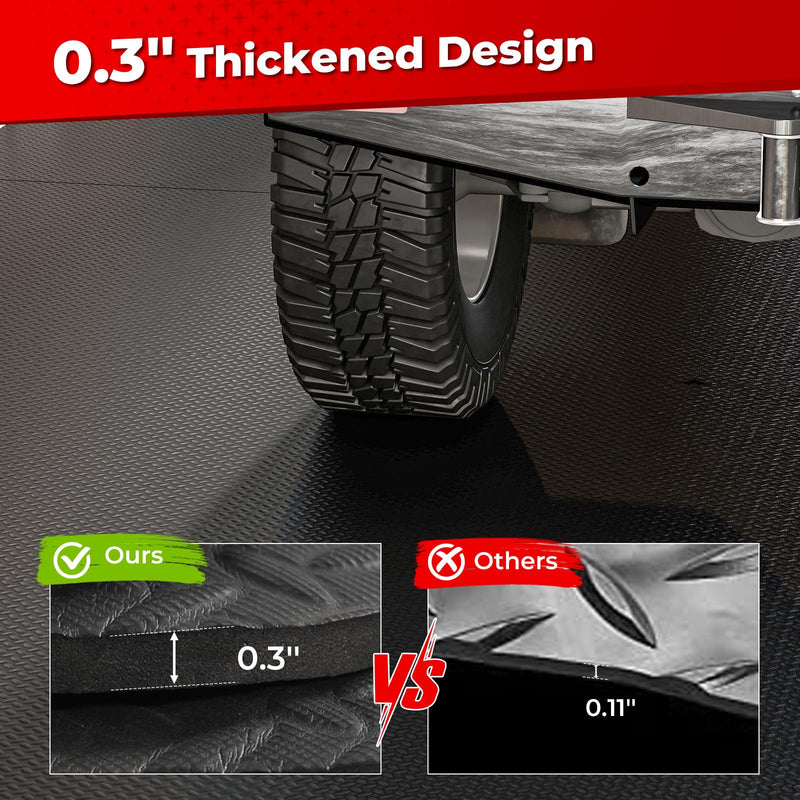 Load image into Gallery viewer, Goplus 4 PCS 7.7 x 3.8 FT Garage Floor Mats with 3D Diamond Textures
