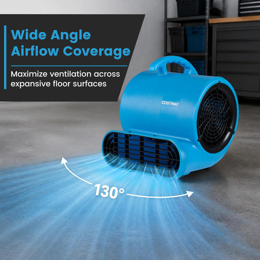 Goplus 1/3 HP Air Mover | 3-Speed 1000 CFM Commercial Blower Fan