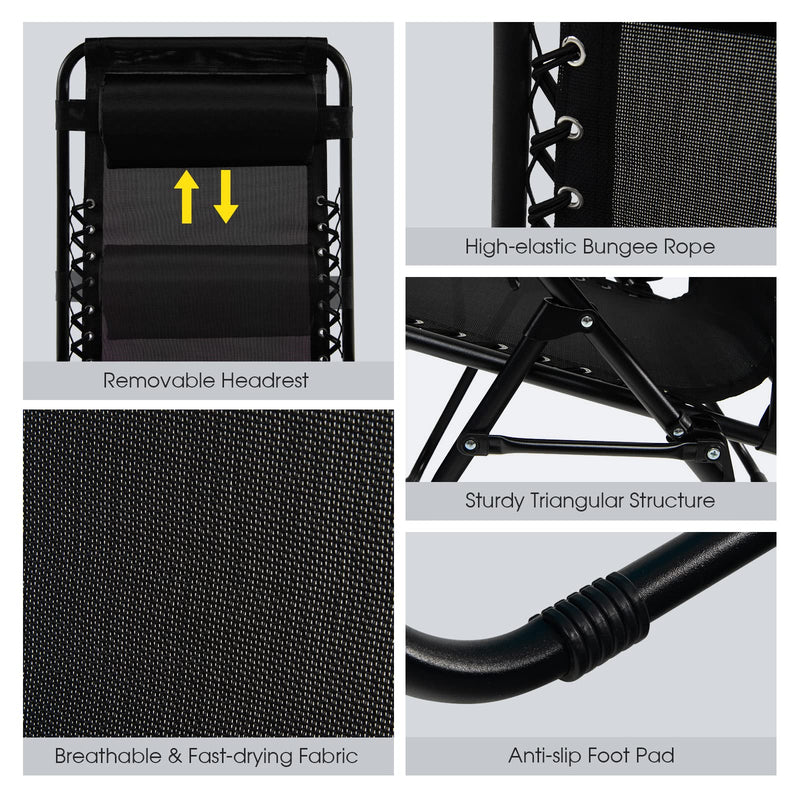 Load image into Gallery viewer, Goplus 2PC Zero Gravity Chairs Lounge Patio Folding Recliner
