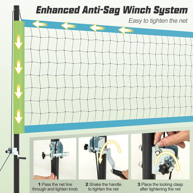 Load image into Gallery viewer, Goplus Portable Outdoor Volleyball Net w/Set Easy Setup Height Adjustable Poles
