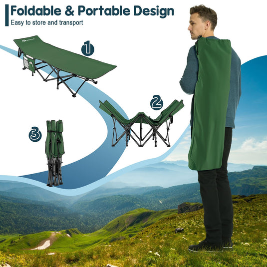 Goplus Folding Camping Cot, 27.5" Sleeping Cot for Adults with Carry Bag, 600LBS Weight Capacity