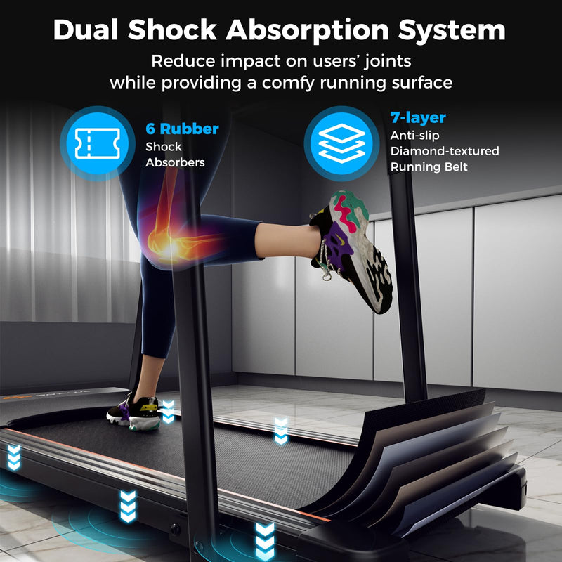 Load image into Gallery viewer, Goplus Walking Treadmill for Senior with Long Handrail, 300 lbs Capacity, Recovery Fitness Exercise Machine for Home with Pulse Sensors
