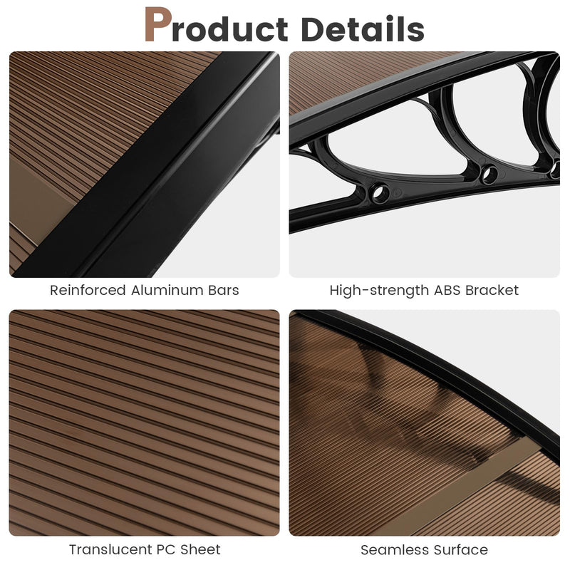 Load image into Gallery viewer, Goplus Awnings for Doors, Window Awning with Rain Snow Sunlight UV Protection, UPF 50+
