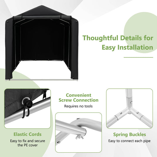 Goplus Portable Shed, 5.2 x 5.4FT Outdoor Storage Shelter