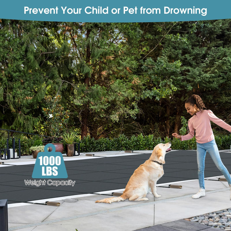 Load image into Gallery viewer, Goplus Safety Pool Cover, Fits 40FTx20FT Inground Swimming Pools, Rectangle Winter Leaf Pool Cover
