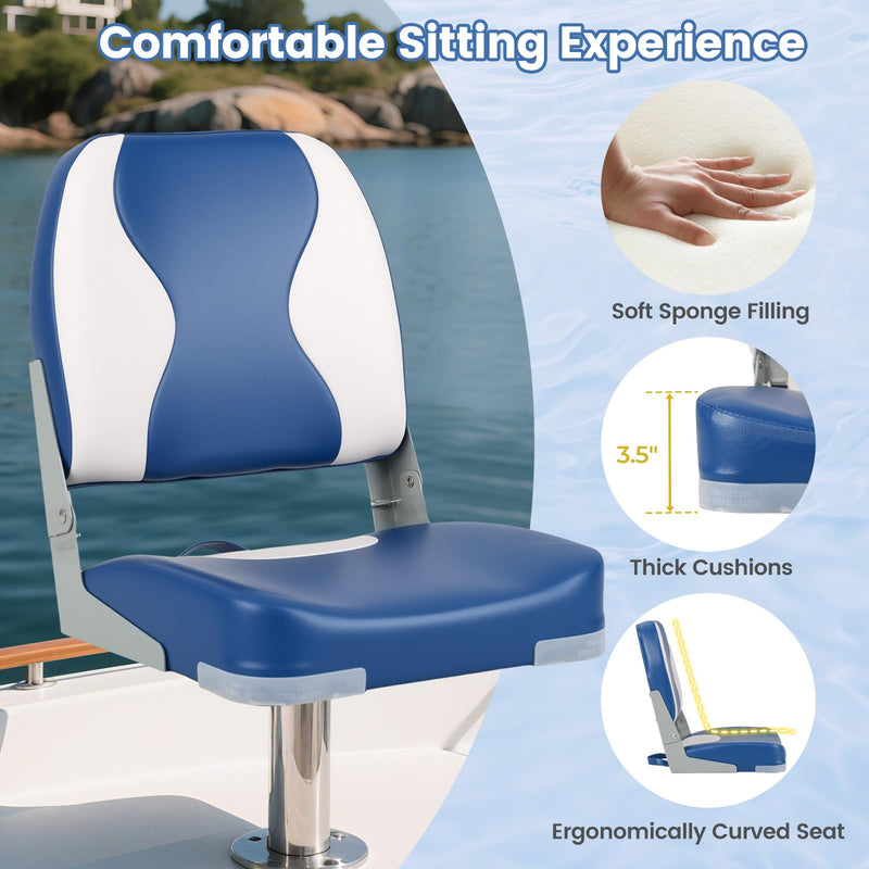 Load image into Gallery viewer, Goplus 2-Pack Boat Seats with Thick Sponge Padding - Wavy Blue

