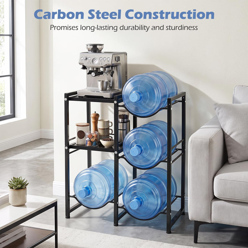 Load image into Gallery viewer, Goplus 3-Tier 5 Gallon Water Jug Holder with Shelves (Small Top Sheld)
