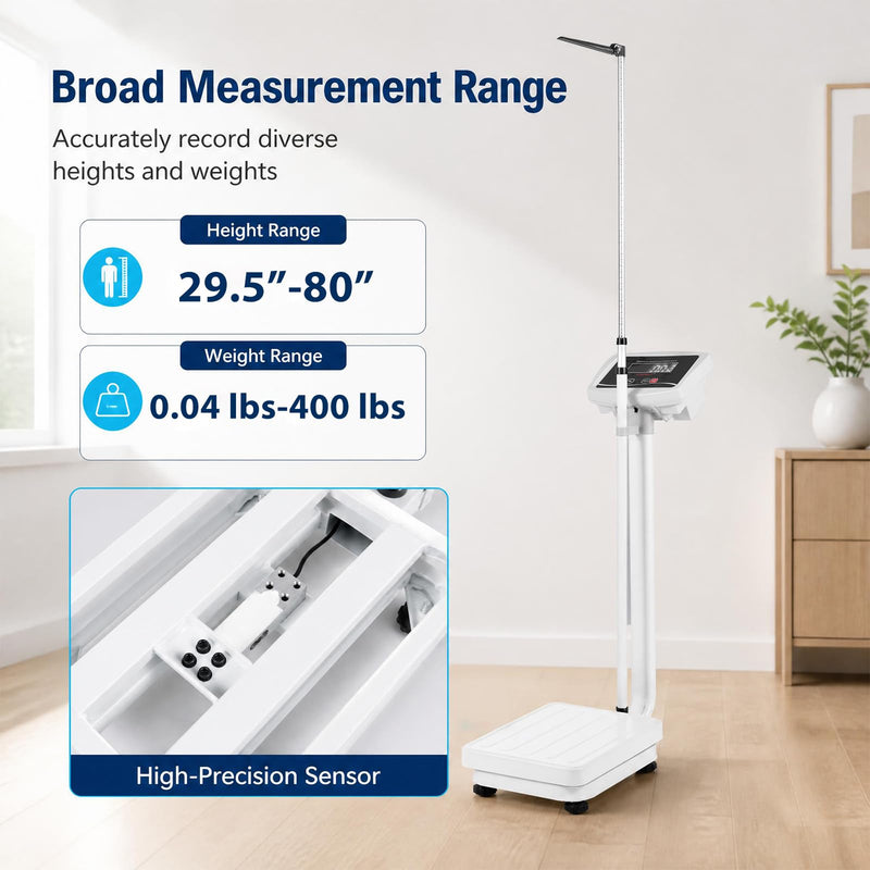 Load image into Gallery viewer, Goplus Height and Weight Scale with Height Rod | Digital Physician Scale with 400 lbs/180 kg Capacity
