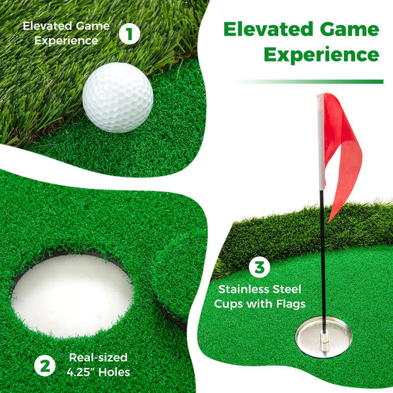 Load image into Gallery viewer, Goplus 10x5FT Large Golf Putting Green with 3 Holes &amp; 3 Flags
