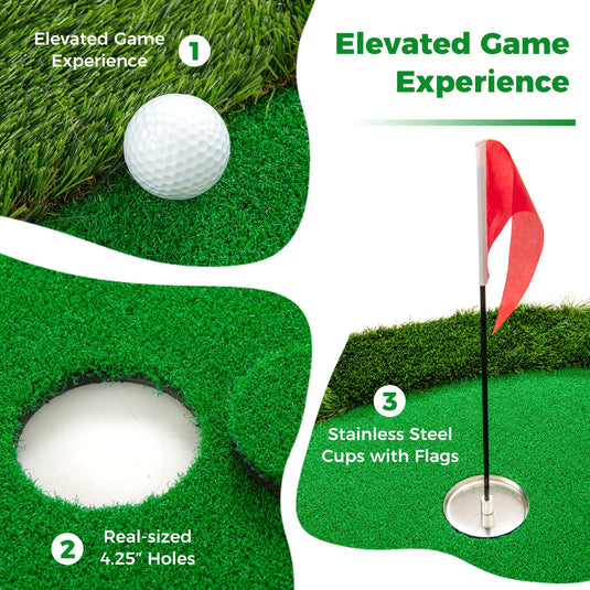 Goplus 10x5FT Large Golf Putting Green with 3 Holes & 3 Flags