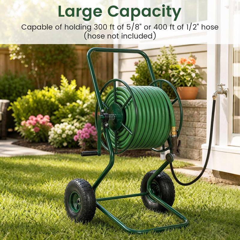 Load image into Gallery viewer, Goplus Heavy Duty Garden Hose Reel Cart | Holds up to 300 FT of 5/8" Hose
