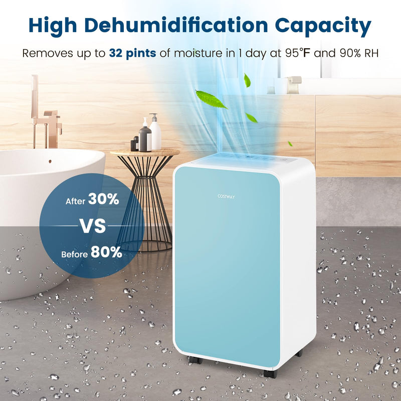 Load image into Gallery viewer, 32 Pints/Day Portable Quiet Dehumidifier for Rooms up to 2500 Sq. Ft w/ Sleep Mode, 24H Timer
