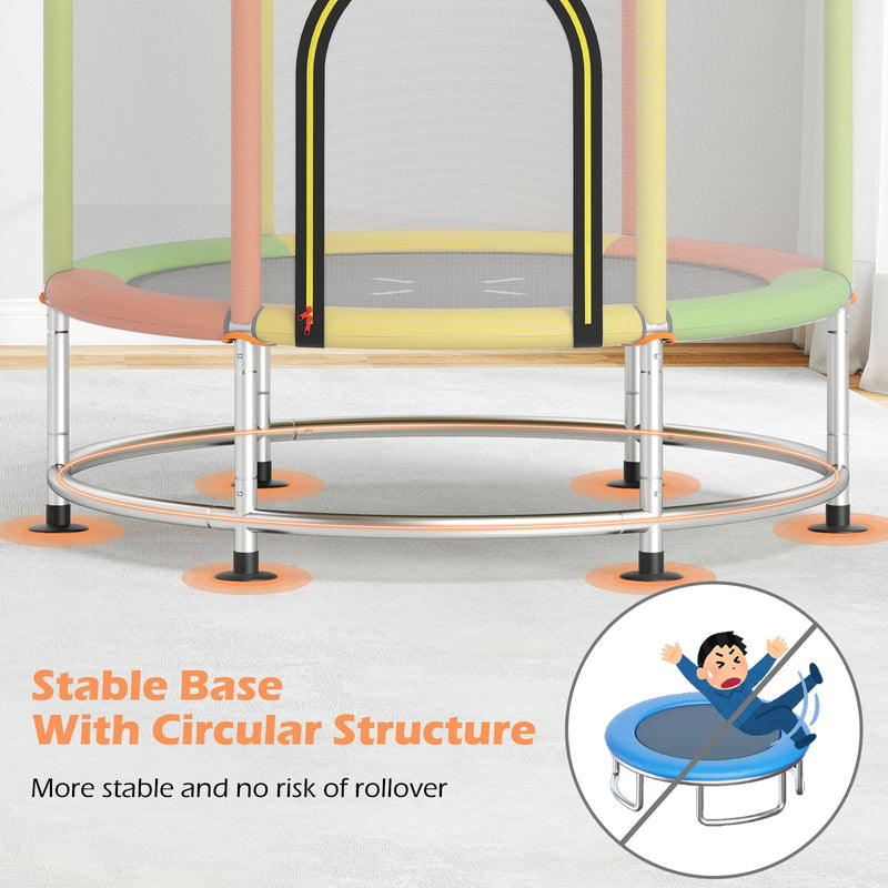 Load image into Gallery viewer, Goplus 55&quot; Mini Trampoline for Kids Up to 440LBS with Hammock &amp; Safety Net
