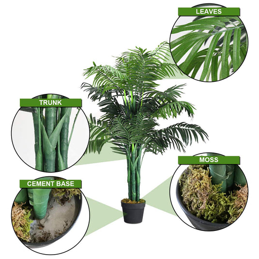 Goplus 3.5 Feet Tall Potted Artificial Palm Tree for Indoor Outdoor