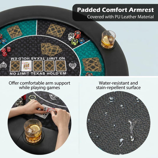 Goplus 48 Inch Foldable Poker Table Top for 6 Players With Carrying Bag