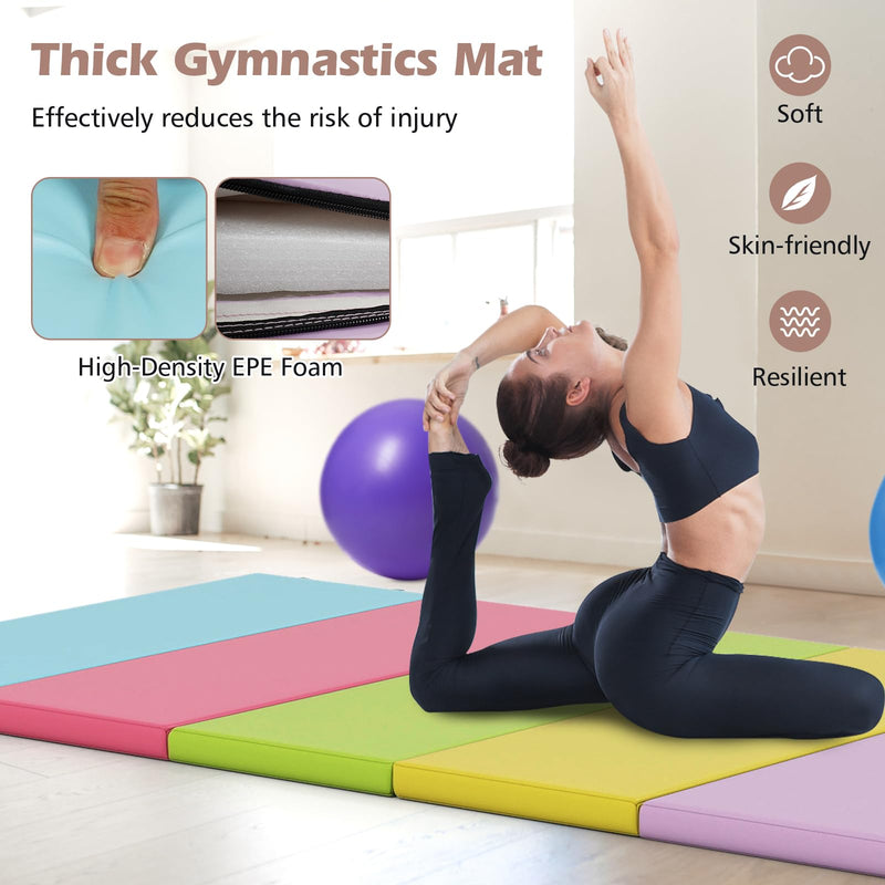 Load image into Gallery viewer, Goplus Gymnastics Mat, 6.6&#39;x2.5&#39; 5-Panel Folding Tumbling Mat w/Carrying Handles
