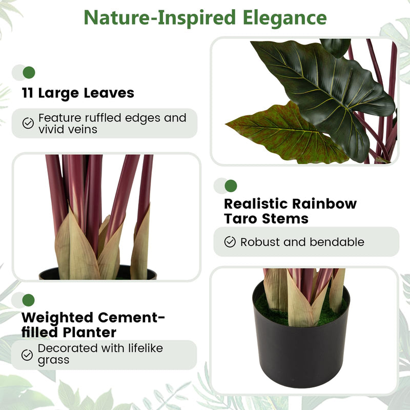 Load image into Gallery viewer, Goplus 63" Tall Fake Pre-Potted Plant w/ 11 Faux Leaves &amp; Bendable Stems
